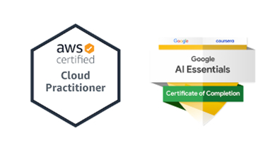 AWS Cloud Practitioner、Google AI Essentials